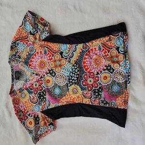 Scrub Top Women's Boho, Chic  Short Sleeves Vneck Uniform